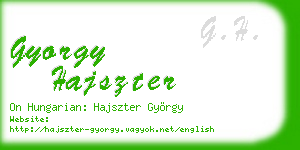 gyorgy hajszter business card